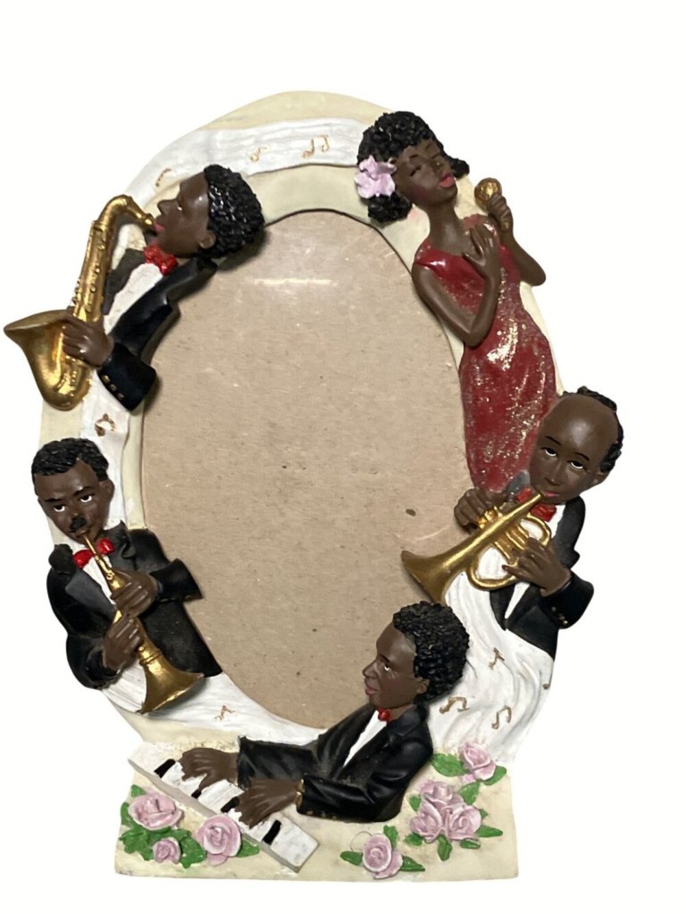 Jazz Themed Resin Photo Frame With Musicians and Roses By Chiefly Co. Ltd